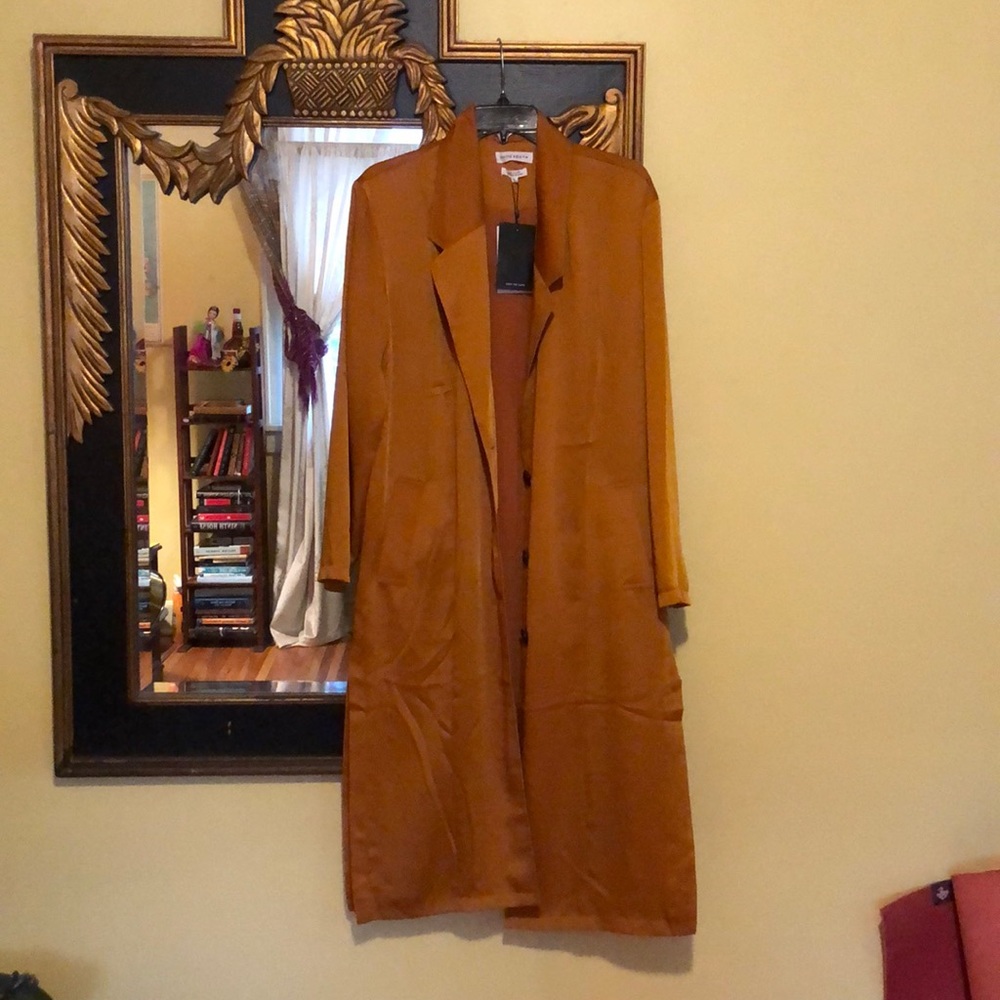 Long Burnt Orange Duster Jacket